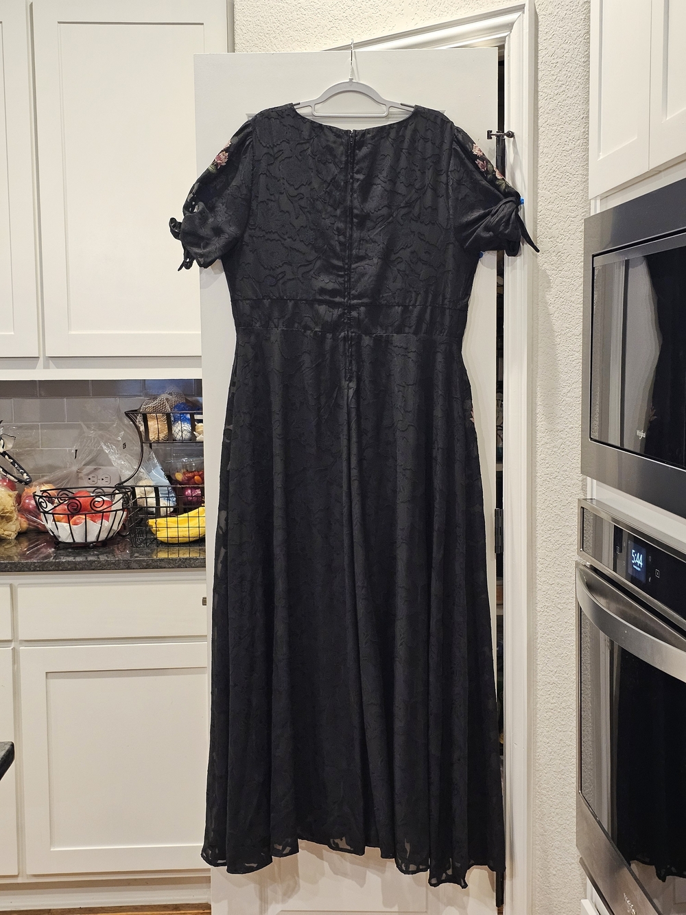 torrid Runway Collection Black Lace Maxi Dress with Red Rose Embroidery Size 14 - Picture 15 of 16
